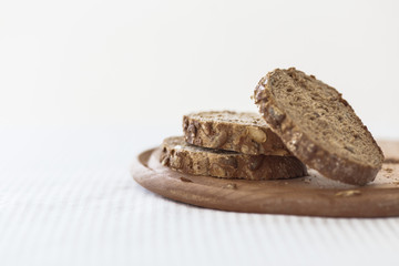 Fresh tasty wheat wholegrain brown bread with pumpkin seeds