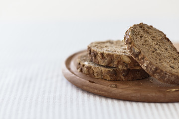 Fresh tasty wheat wholegrain brown bread with pumpkin seeds