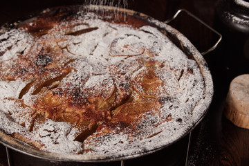 Apple pie with a lemon and cinnamon.