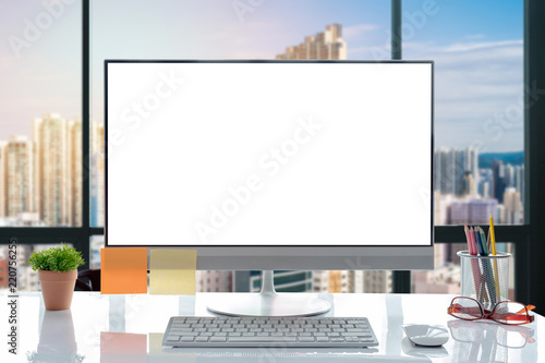 Desktop Mockup Workspace Modern Computer With Office Tools Desktop Mockup Workspace Modern Computer With Office Tools
