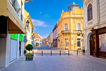 Fototapeta na wymiar Vukovar town square and architecture street view