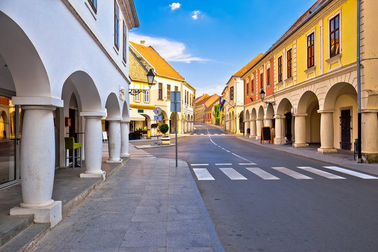 Vukovar town square and architecture street view