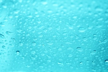 water drops on blue background
