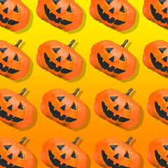 pattern of orange pumpkins in Halloween style