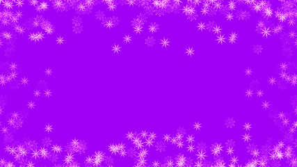 Abstract background with a variety of colorful snowflakes. Big and small.