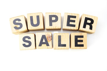 super sale alphabet letters isolated on white background