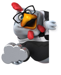 Fun chicken - 3D Illustration