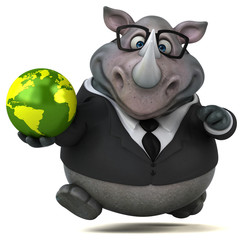 Fun rhinoceros - 3D Illustration