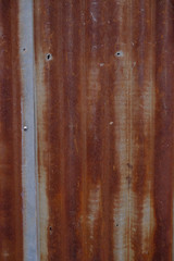 Rusted, galvanized, corrugated iron background texture