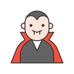 count dracula, Halloween related icon outline design editable stroke
