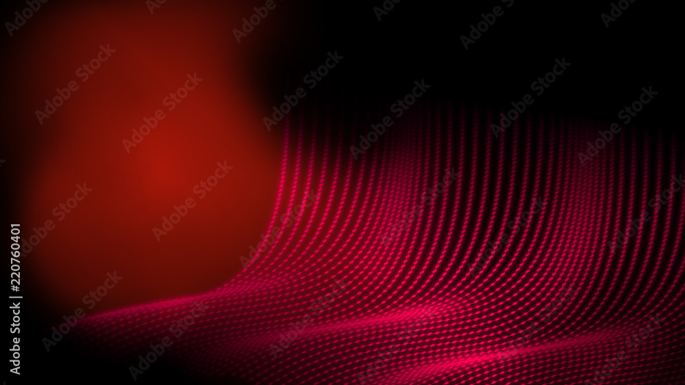 Poster abstract technology dot wire frame polygon geometry background in red color theme. giving feeling wi