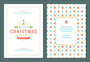 Christmas greeting card design template.