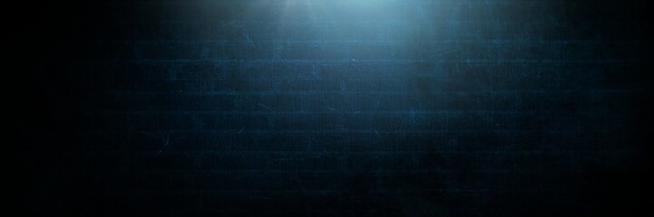 Vignette and light on blue brick wall background