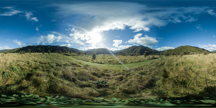 360 VR 8K Valley and sun _ new zealand