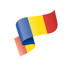 Romania flag, vector illustration on a white background