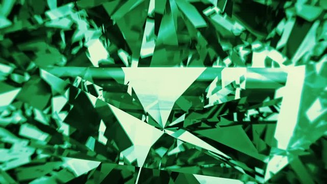 Green mint diamond dispersion footage. Fancy color сhrysoberyl gem. Round diamond cut animation with light rainbow on surface. Sapphire bright background video. 3D animation of shiny gem stone