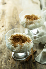 Rice pudding with cinnamon