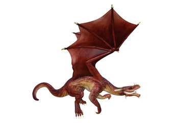 Fototapeta premium 3D renderowania Fantasy Dragon na białym tle