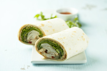 Homemade chicken wraps