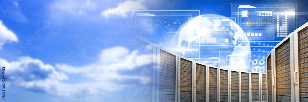 Poster computer servers and technology information interface transition