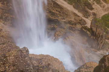 waterfall in the mountains of Slovenia, Europe