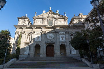 Fototapeta na wymiar Amazing Morning view of Parish of Santa Barbara in City of Madrid, Spain
