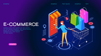 6254932 Online shopping isometric concept banner