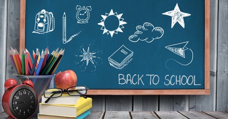 Back to school Education drawing on blackboard