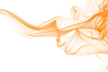 orange smoke abstract on white background