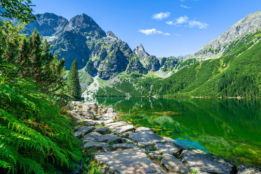 Green water lake Morskie Oko, Tatra Mountains, Poland