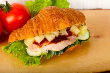 Croissant with chicken