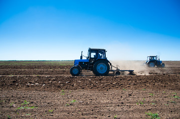 Agriculture with a tractor