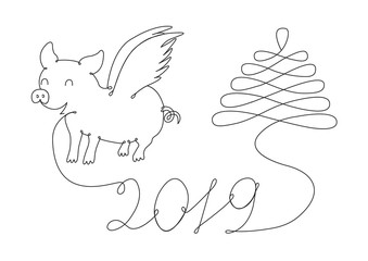 Abstract New Year symbol isolated on white background