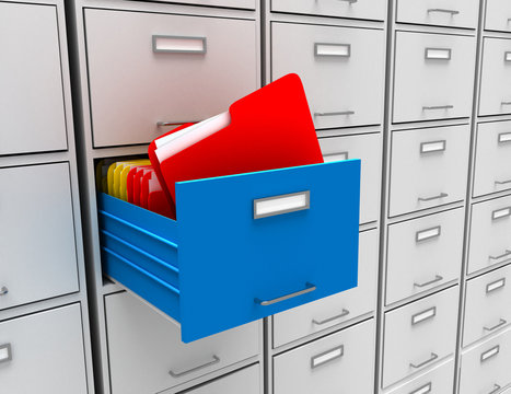 3d illustration of archive with folder