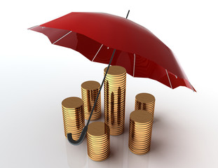 Business protection concept. 3d image. White background.