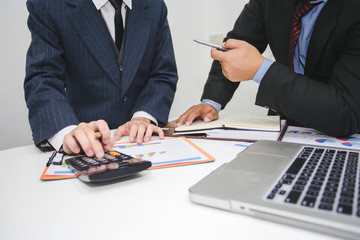 Two businessman meeting together about business, finance and investment.