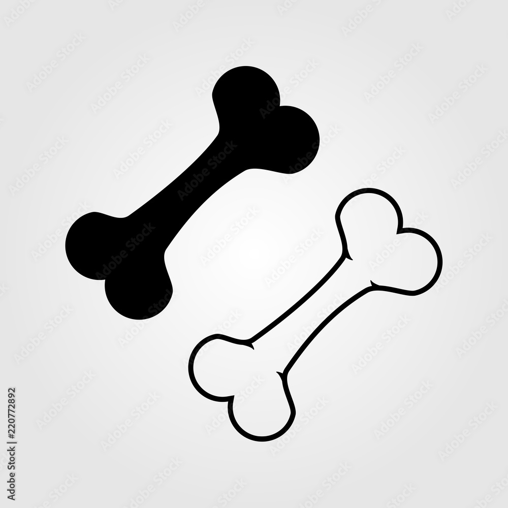 Poster bone line icon flat style isolated on background. bone icon sign symbol for web site and app design.