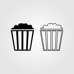 Popcorn line icon flat style isolated on background. Popcorn icon sign symbol for web site and app design.