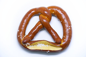  Pretzel on white background.