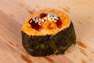 Gunkan sushi with eel