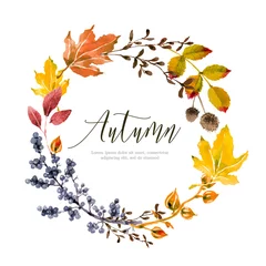 Poster Warm autumn floral background © Cheeba Ribba designs