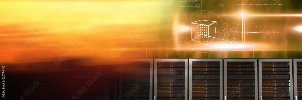 Poster computer servers and technology information interface transition
