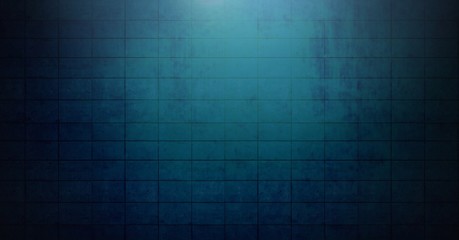 Vignette and light on blue brick wall background