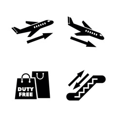 Airport. Simple Related Vector Icons Set for Video, Mobile Apps, Web Sites, Print Projects and Your Design. Airport icon Black Flat Illustration on White Background.