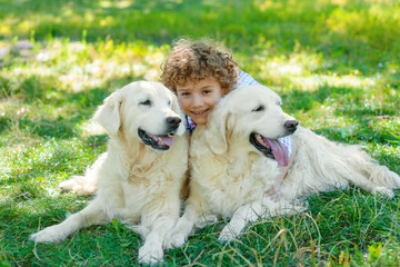 Happy boy with nice company