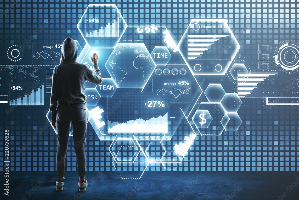 Aufkleber Hacking and data concept