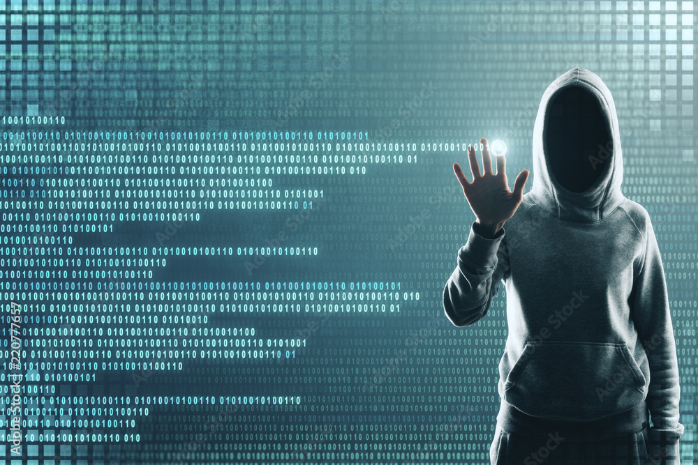 Poster Hacking and computing concept