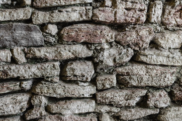 Texture of an old stone wall. Close-up.