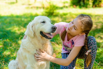 Love between a girl and her pet