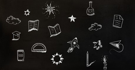 Fototapeta na wymiar Education drawing on blackboard for school